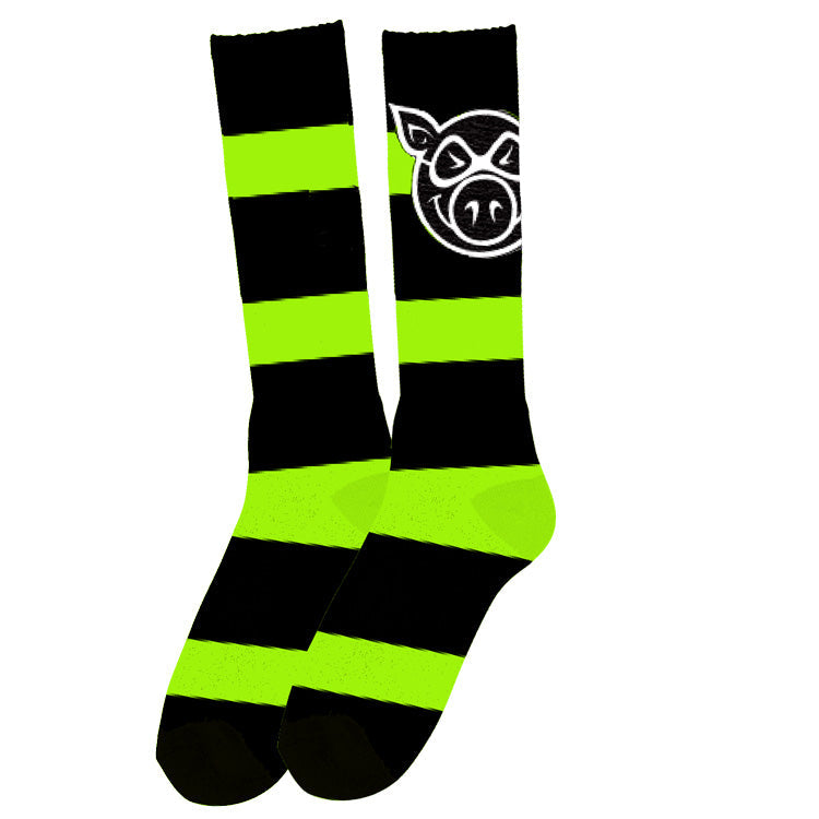 PIG HEAD STRIPED TALL SOCK