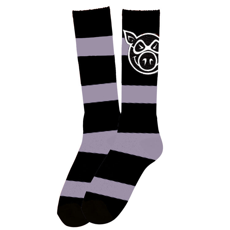 PIG HEAD STRIPED TALL SOCK