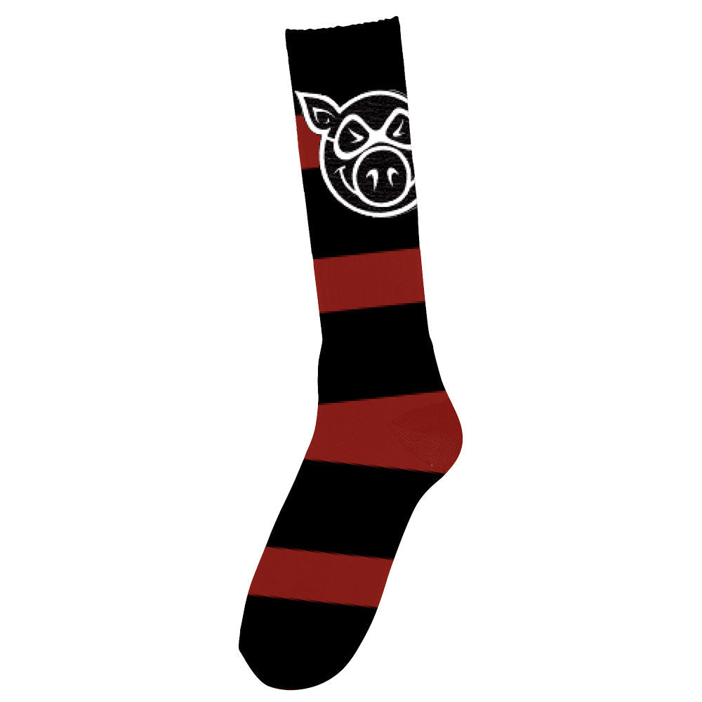PIG HEAD STRIPED TALL SOCK
