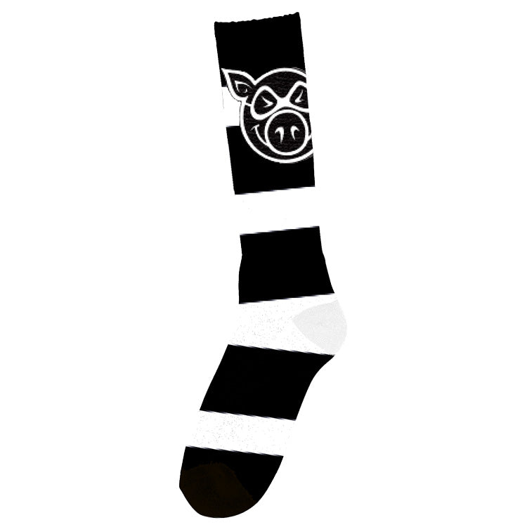 PIG HEAD STRIPED TALL SOCK